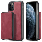 JEEHOOD For iPhone 11 Pro 5.8 inch Detachable Scratch-resistant Magnetic Zipper Wallet Style Cover Leather Coated TPU Well-protected Phone Case with Kickstand