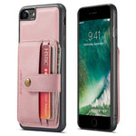 JEEHOOD For iPhone 7/8/SE (2020)/SE (2022) 4.7 inch Shockproof Wallet Phone Case Support Wireless Charging/RFID Blocking Anti-fall Phone Protector