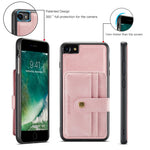JEEHOOD For iPhone 7/8/SE (2020)/SE (2022) 4.7 inch Shockproof Wallet Phone Case Support Wireless Charging/RFID Blocking Anti-fall Phone Protector