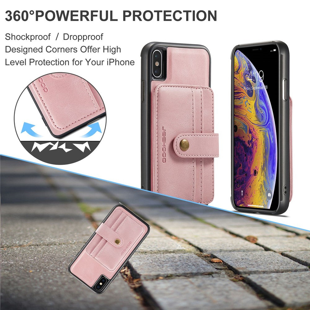 JEEHOOD Anti-ridse Cover til iPhone XS Max 6,5 tommer Stødsikkert Wallet Telefoncover Beskytter Understøtter Trådløs Opladning/RFID-blokerende