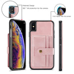JEEHOOD Anti-ridse Cover til iPhone XS Max 6,5 tommer Stødsikkert Wallet Telefoncover Beskytter Understøtter Trådløs Opladning/RFID-blokerende