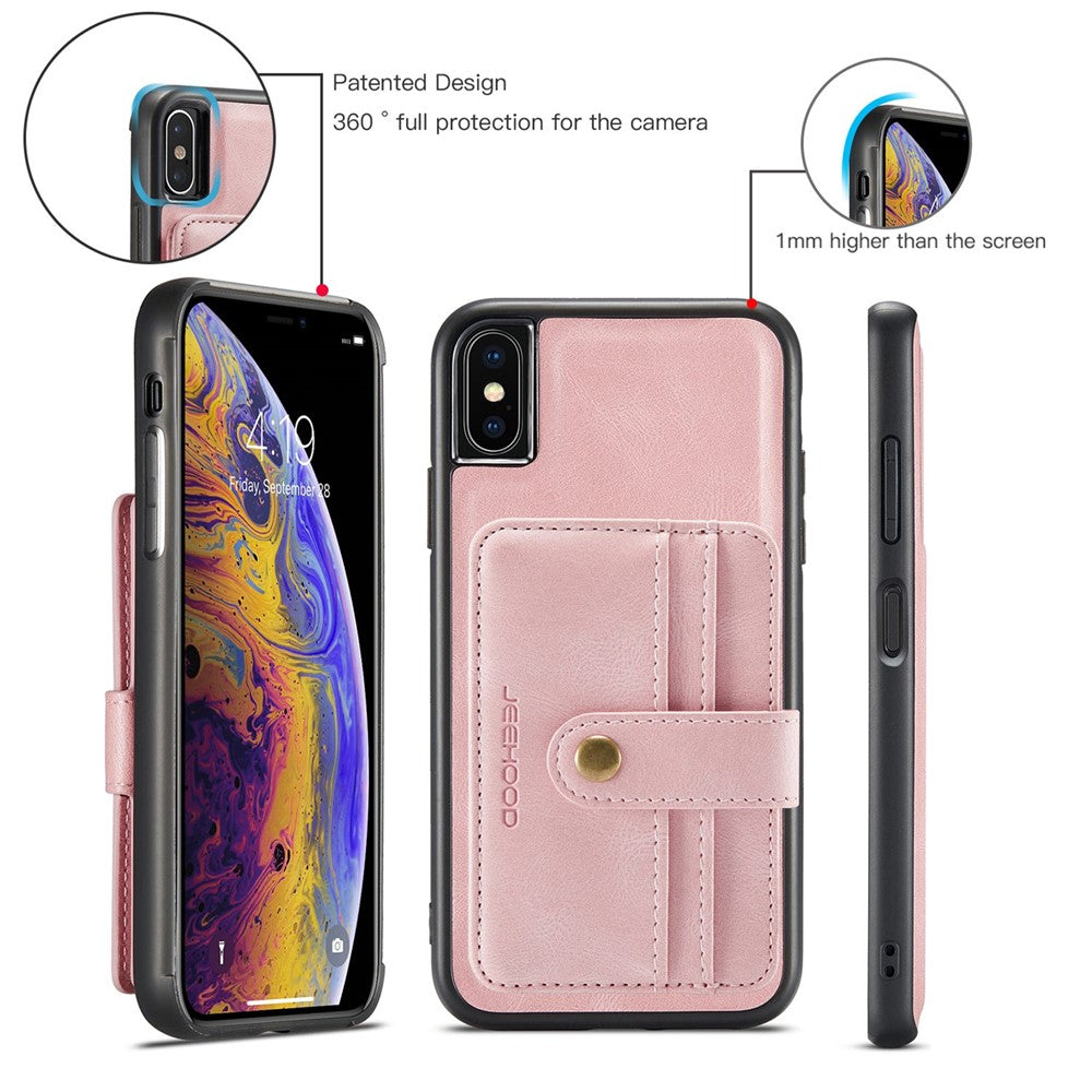 JEEHOOD Anti-ridse Cover til iPhone XS Max 6,5 tommer Stødsikkert Wallet Telefoncover Beskytter Understøtter Trådløs Opladning/RFID-blokerende