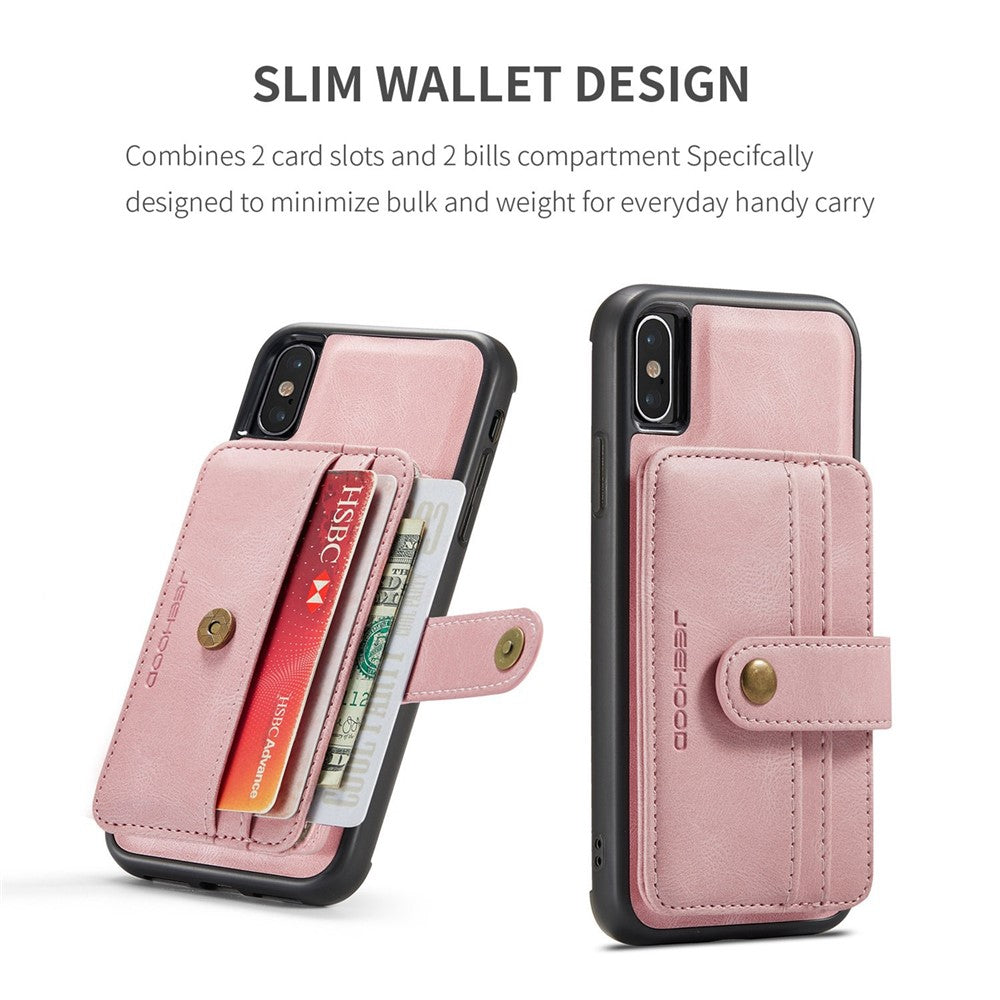 JEEHOOD Anti-ridse Cover til iPhone XS Max 6,5 tommer Stødsikkert Wallet Telefoncover Beskytter Understøtter Trådløs Opladning/RFID-blokerende