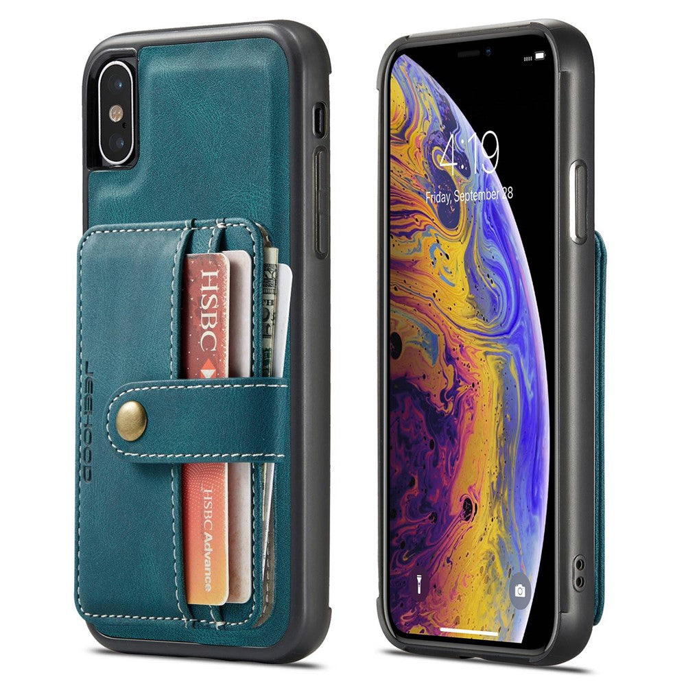 JEEHOOD Anti-ridse Cover til iPhone XS Max 6,5 tommer Stødsikkert Wallet Telefoncover Beskytter Understøtter Trådløs Opladning/RFID-blokerende