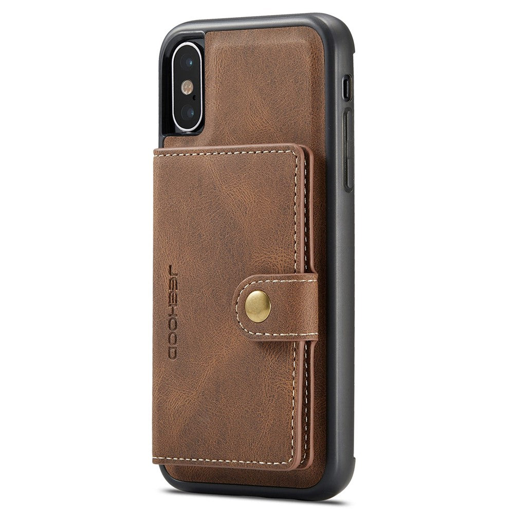 JEEHOOD Wallet Kickstand Cover til iPhone XS Max 6.5 tommer, aftageligt 2-i-1 PU-læderbelagt TPU-telefoncover