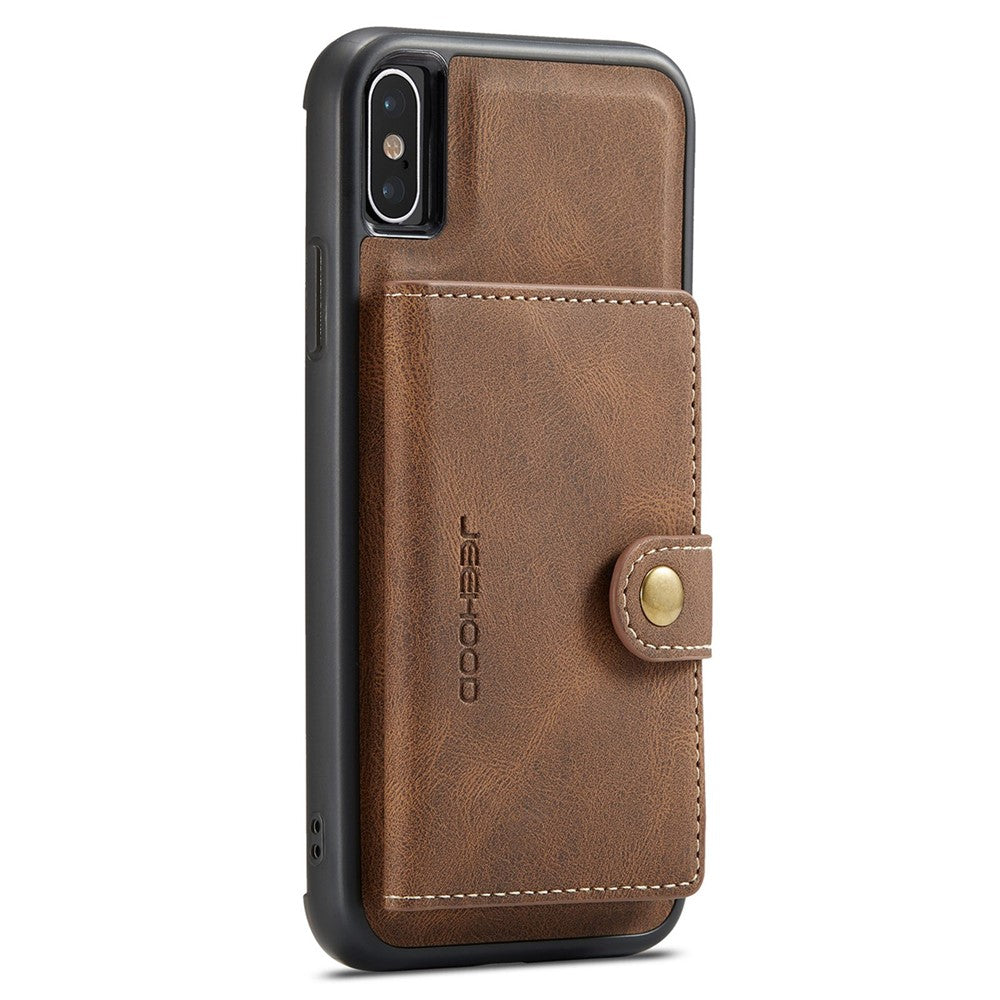 JEEHOOD Wallet Kickstand Cover til iPhone XS Max 6.5 tommer, aftageligt 2-i-1 PU-læderbelagt TPU-telefoncover