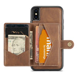 JEEHOOD Wallet Kickstand Cover til iPhone XS Max 6.5 tommer, aftageligt 2-i-1 PU-læderbelagt TPU-telefoncover