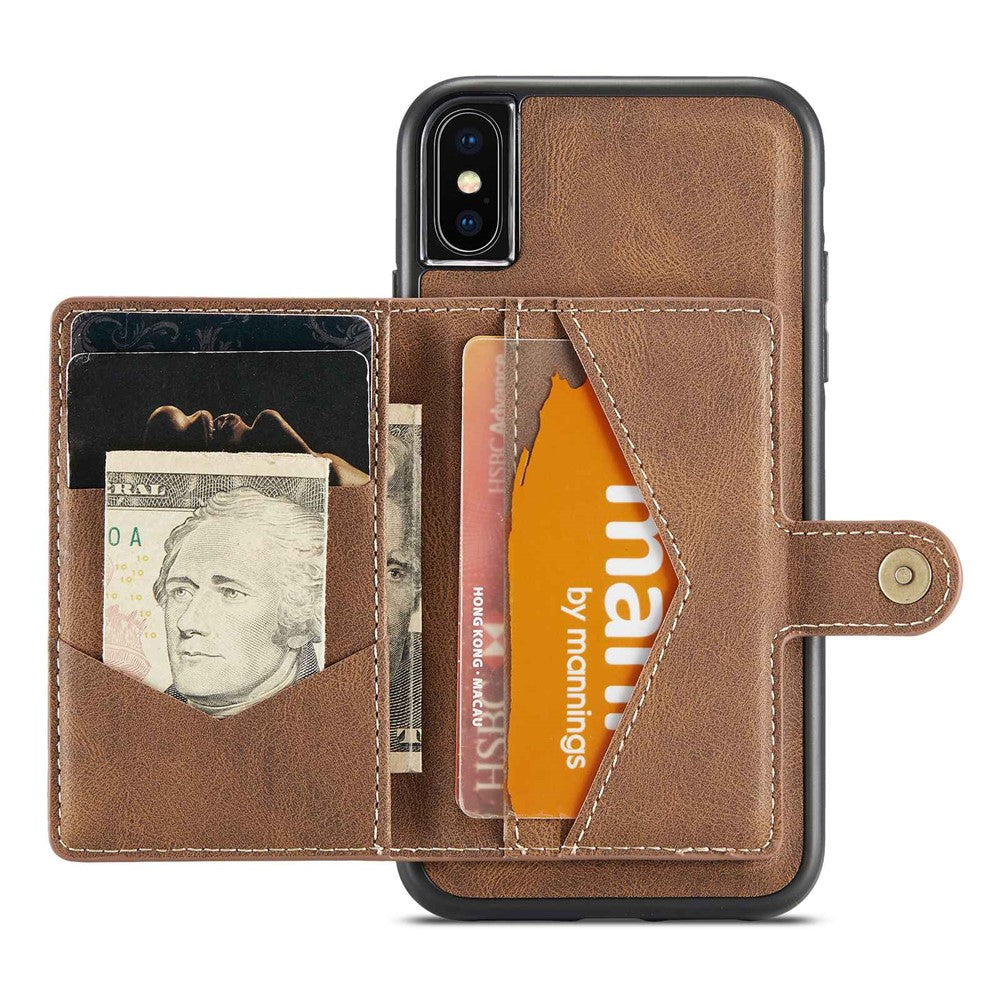 JEEHOOD Wallet Kickstand Cover til iPhone XS Max 6.5 tommer, aftageligt 2-i-1 PU-læderbelagt TPU-telefoncover