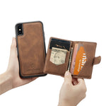 JEEHOOD Wallet Kickstand Cover til iPhone XS Max 6.5 tommer, aftageligt 2-i-1 PU-læderbelagt TPU-telefoncover