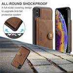JEEHOOD Wallet Kickstand Cover til iPhone XS Max 6.5 tommer, aftageligt 2-i-1 PU-læderbelagt TPU-telefoncover