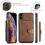 JEEHOOD Wallet Kickstand Cover til iPhone XS Max 6.5 tommer, aftageligt 2-i-1 PU-læderbelagt TPU-telefoncover