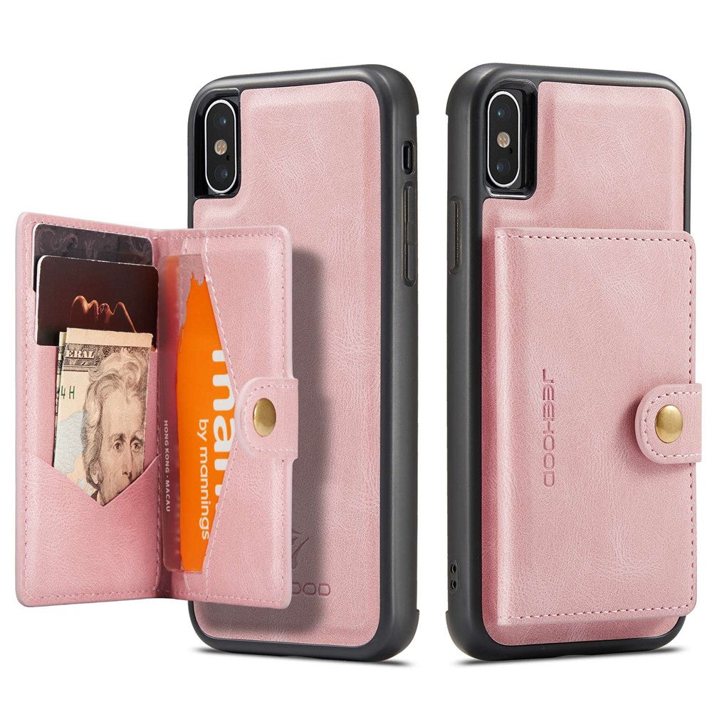 JEEHOOD Wallet Kickstand Cover til iPhone XS Max 6.5 tommer, aftageligt 2-i-1 PU-læderbelagt TPU-telefoncover