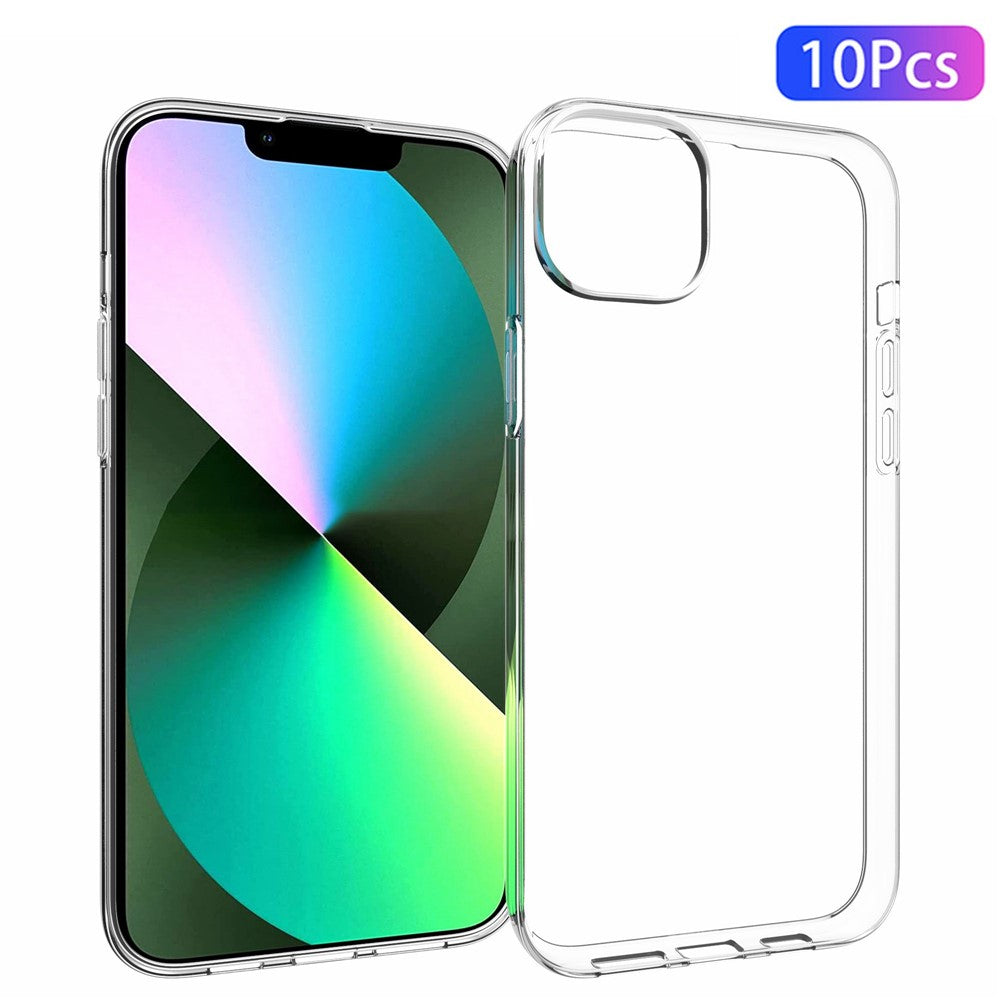 10 stk./pakke mobiltelefoncover til iPhone 14 Plus 6,7 tommer, klart TPU-telefoncover indre vandmærkefri beskyttelsescover