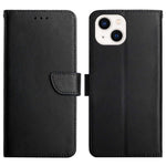Til iPhone 14 Plus 6,7 tommer Wallet Stand Nappa tekstur ægte læder cover All-round beskyttende telefonetui