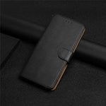 Til iPhone 14 Plus 6,7 tommer Wallet Stand Nappa tekstur ægte læder cover All-round beskyttende telefonetui
