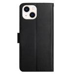 Til iPhone 14 Plus 6,7 tommer Wallet Stand Nappa tekstur ægte læder cover All-round beskyttende telefonetui