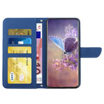 For iPhone 14 Plus 6.7 inch Imprinting Butterfly Flowers PU Leather Case with Shoulder Strap, Wallet Stand Phone Shell