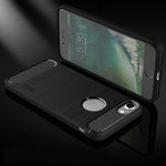 MOFI For iPhone SE (2022)/(2020)/7 4.7 inch/8 4.7 inch Carbon Fiber Brushed Surface Phone Case Anti-scratch Soft TPU Cover