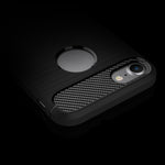MOFI For iPhone SE (2022)/(2020)/7 4.7 inch/8 4.7 inch Carbon Fiber Brushed Surface Phone Case Anti-scratch Soft TPU Cover