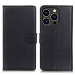For iPhone 14 Pro 6.1 inch Litchi Texture Wear-resistant PU Leather Cover Stand Magnetic Protective Drop-proof Wallet Case