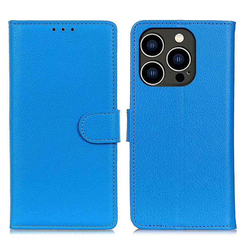 For iPhone 14 Pro 6.1 inch Litchi Texture Wear-resistant PU Leather Cover Stand Magnetic Protective Drop-proof Wallet Case