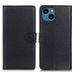 Til iPhone 14 Plus 6,7 tommer Litchi-tekstur Anti-fald Beskyttelse PU-læder Cover Stativ Magnetisk Pung Mobiltelefon Etui