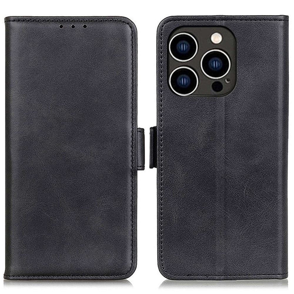 Til iPhone 14 Pro 6,1 tommer tekstureret PU-læder ridsefrit telefoncover med pung og standerfunktion