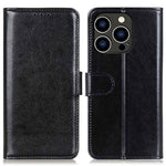 For iPhone 14 Pro 6.1 inch Crazy Horse Texture Phone Case Shockproof Stand Cover with Card Slots PU Leather Wallet Magnetic Protective Shell
