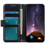 For iPhone 14 Pro 6.1 inch Crazy Horse Texture Phone Case Shockproof Stand Cover with Card Slots PU Leather Wallet Magnetic Protective Shell