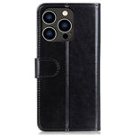 For iPhone 14 Pro 6.1 inch Crazy Horse Texture Phone Case Shockproof Stand Cover with Card Slots PU Leather Wallet Magnetic Protective Shell