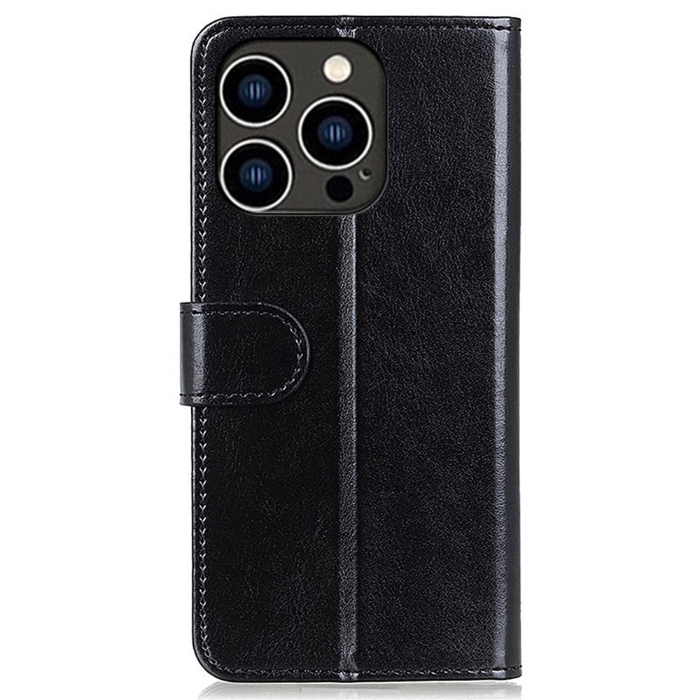 For iPhone 14 Pro 6.1 inch Crazy Horse Texture Phone Case Shockproof Stand Cover with Card Slots PU Leather Wallet Magnetic Protective Shell