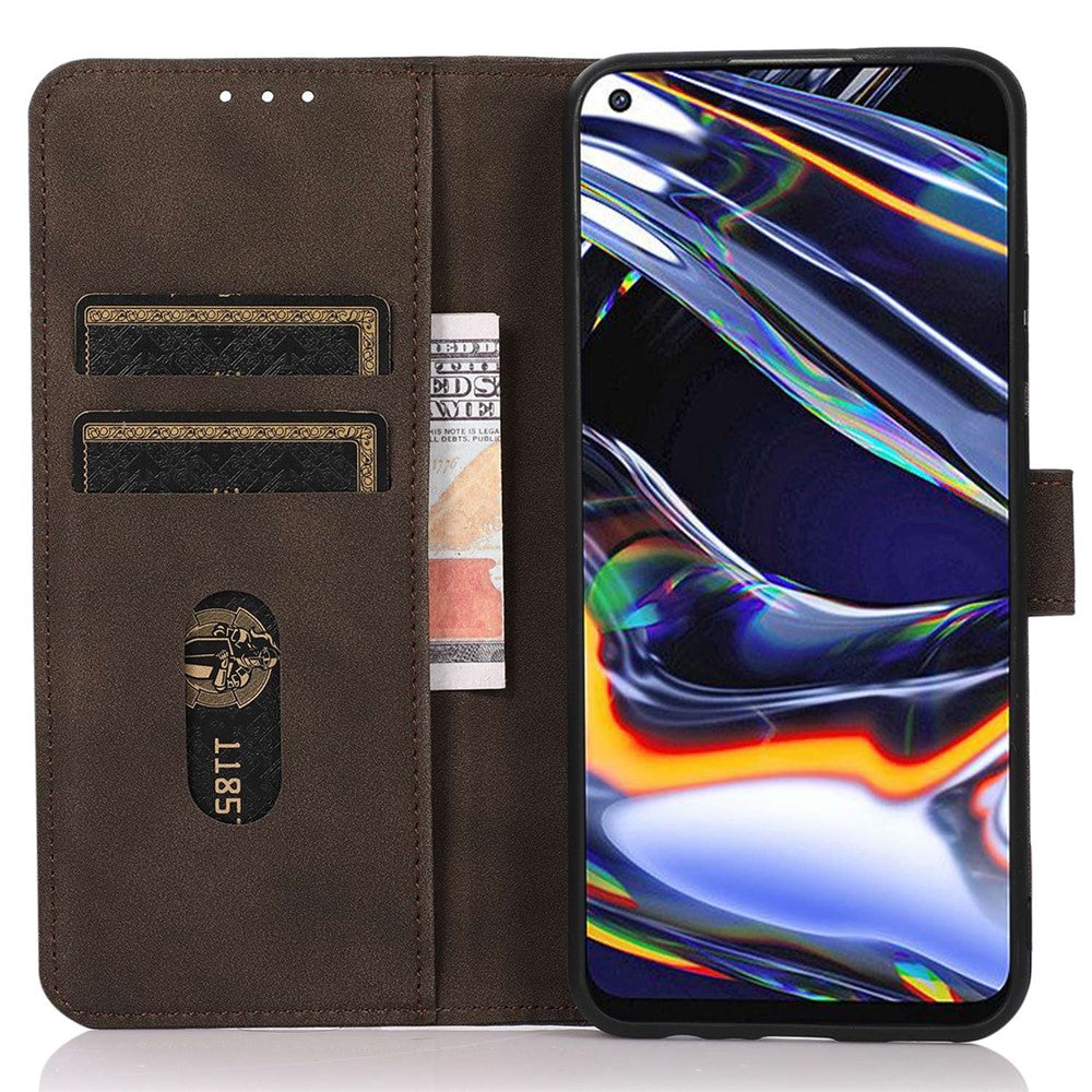 KHAZNEH For iPhone 14 Pro 6.1 inch Flip Stand Phone Cover Wallet Shockproof Case Textured PU Leather Magnetic Clasp Protective Cover