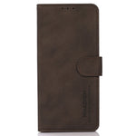 KHAZNEH For iPhone 14 Pro 6.1 inch Flip Stand Phone Cover Wallet Shockproof Case Textured PU Leather Magnetic Clasp Protective Cover