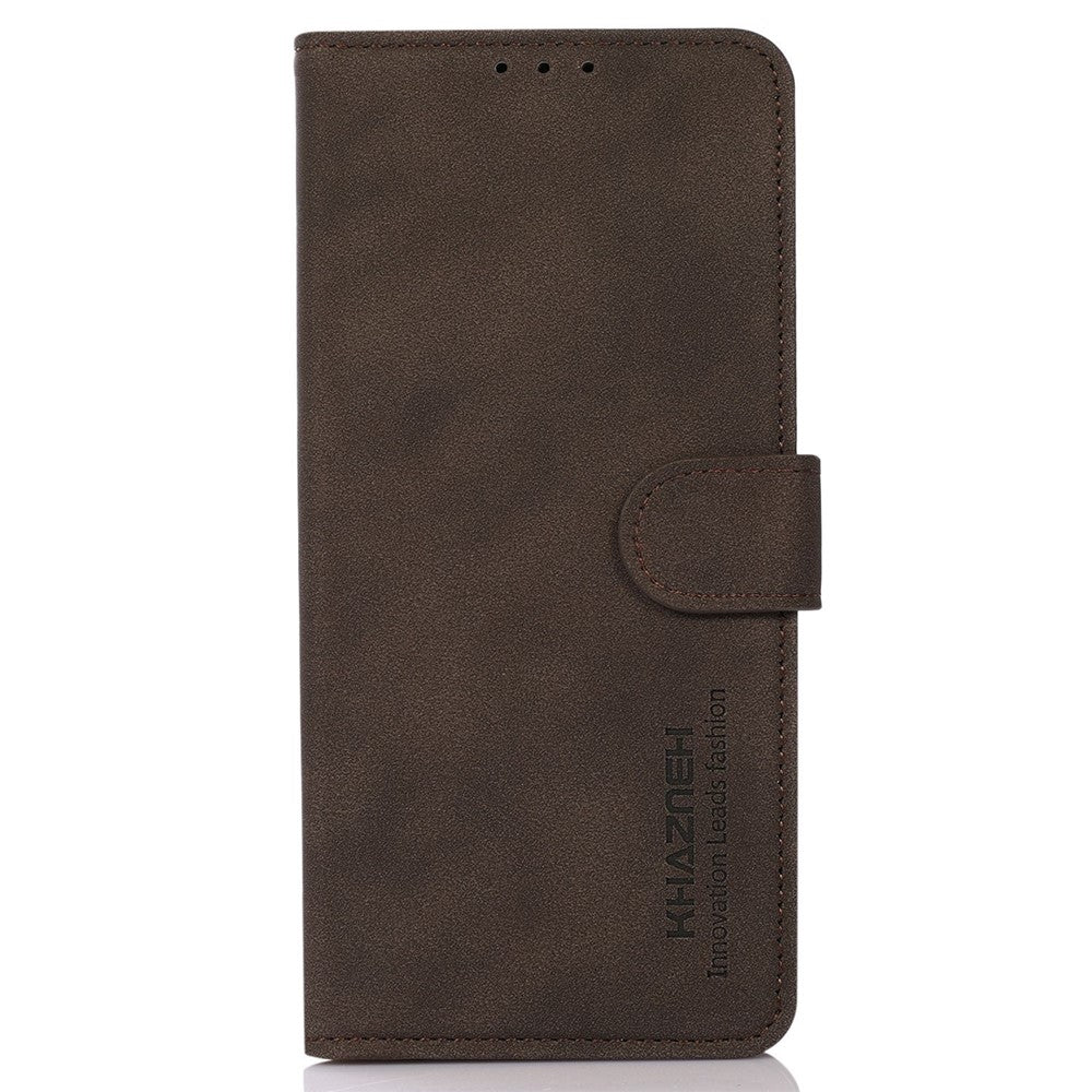 KHAZNEH For iPhone 14 Pro 6.1 inch Flip Stand Phone Cover Wallet Shockproof Case Textured PU Leather Magnetic Clasp Protective Cover