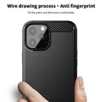 MOFI For iPhone 12 Pro Max 6.7 inch Brushed Phone Case Carbon Fiber Texture Soft TPU Back Cover