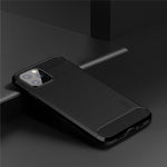 MOFI For iPhone 12 Pro Max 6.7 inch Brushed Phone Case Carbon Fiber Texture Soft TPU Back Cover