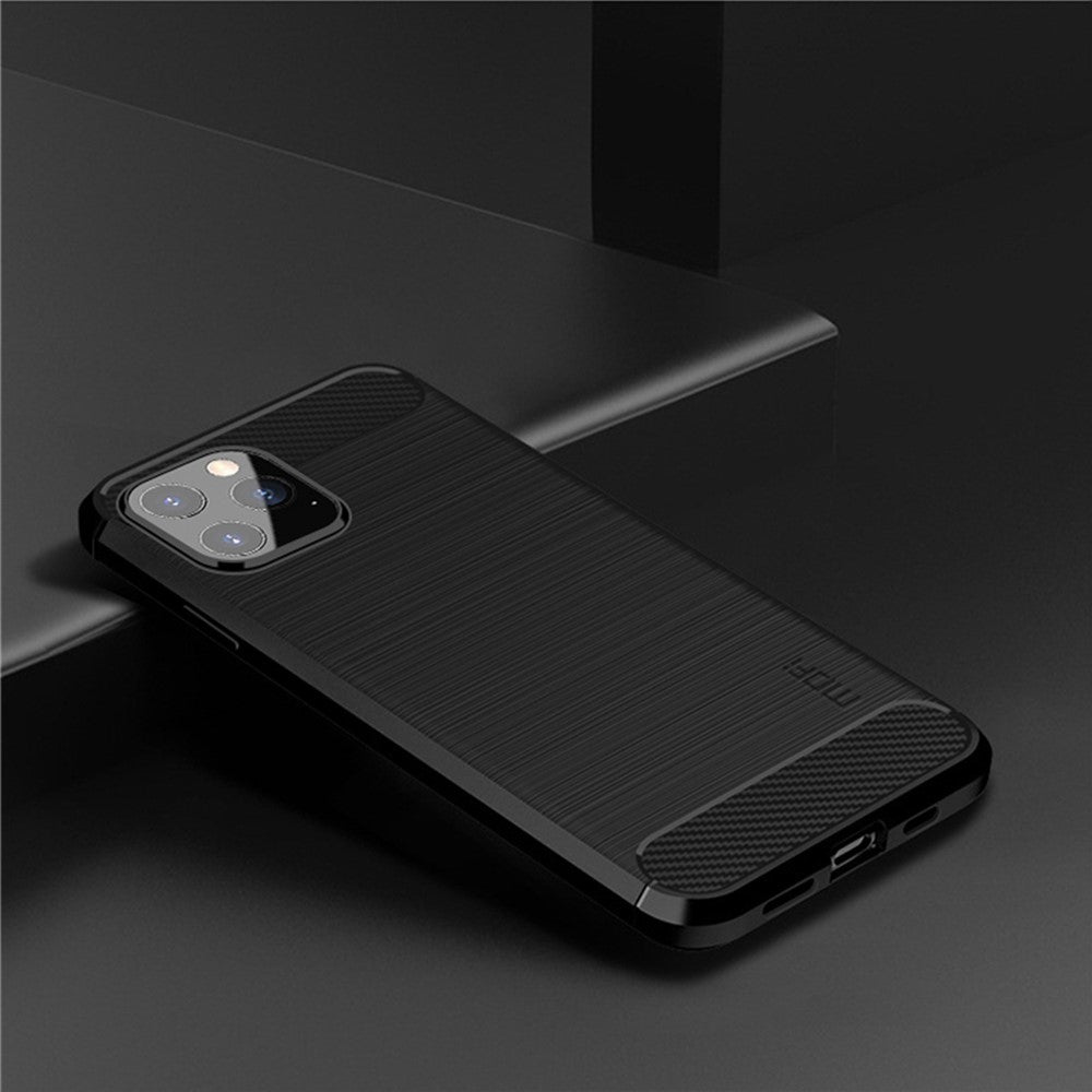 MOFI For iPhone 12 Pro Max 6.7 inch Brushed Phone Case Carbon Fiber Texture Soft TPU Back Cover