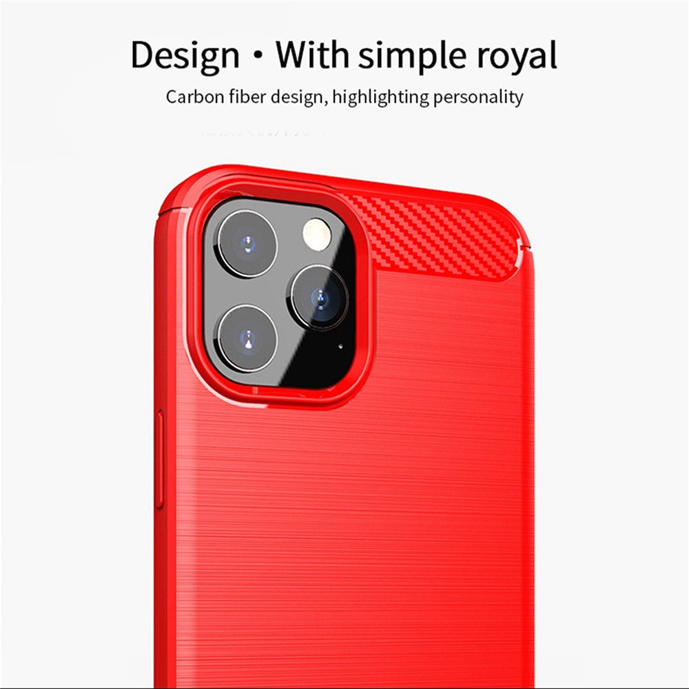 MOFI For iPhone 12 Pro Max 6.7 inch Brushed Phone Case Carbon Fiber Texture Soft TPU Back Cover