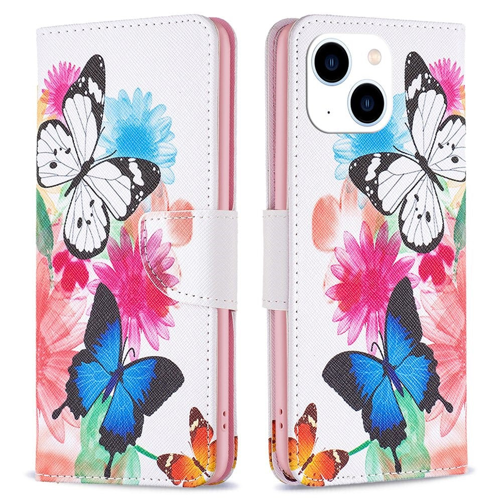 Til iPhone 14 Telefoncover Mønsterprint PU Læder Pung Stativ Cover
