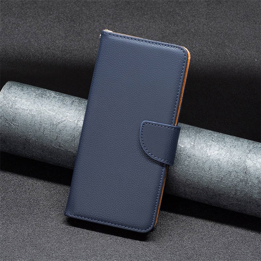For iPhone 14 Pro Wallet Case Litchi Texture Flip Leather Mobile Cover Stand with Strap