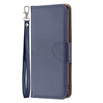 For iPhone 14 Pro Wallet Case Litchi Texture Flip Leather Mobile Cover Stand with Strap