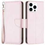 For iPhone 14 Pro Wallet Case Litchi Texture Flip Leather Mobile Cover Stand with Strap