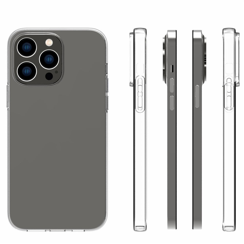 For iPhone 14 Pro Max 6.7 inch Inner Watermark-free Wear-resistant Clear TPU Phone Case Soft Back Shell Cover