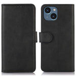 For iPhone 14 6.1 inch Shockproof Phone Cover Textured PU Leather Stand Wallet Scratch Resistant Mobile Phone Case Magnetic Design Protective Shell