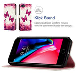 For iPhone SE (2020) / SE (2022) / 7 / 8 Leather Case 3D Pattern Printing Wallet Stand Mobile Cover with Strap