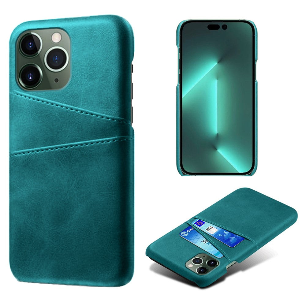Phone Case for iPhone 14 Pro Max 6.7 inch Two Card Slots Scratch-resistant Drop-proof PU Leather Coated Hard PC Cover