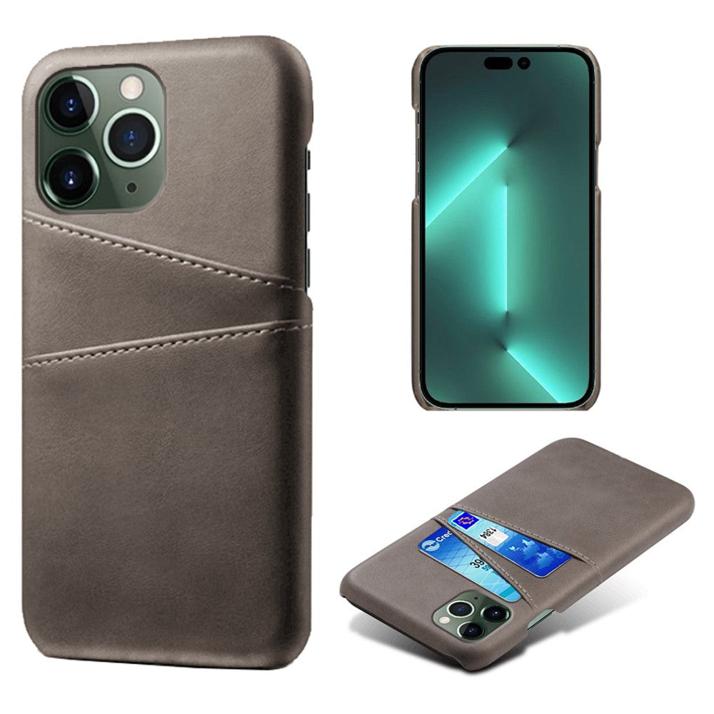 Phone Case for iPhone 14 Pro Max 6.7 inch Two Card Slots Scratch-resistant Drop-proof PU Leather Coated Hard PC Cover