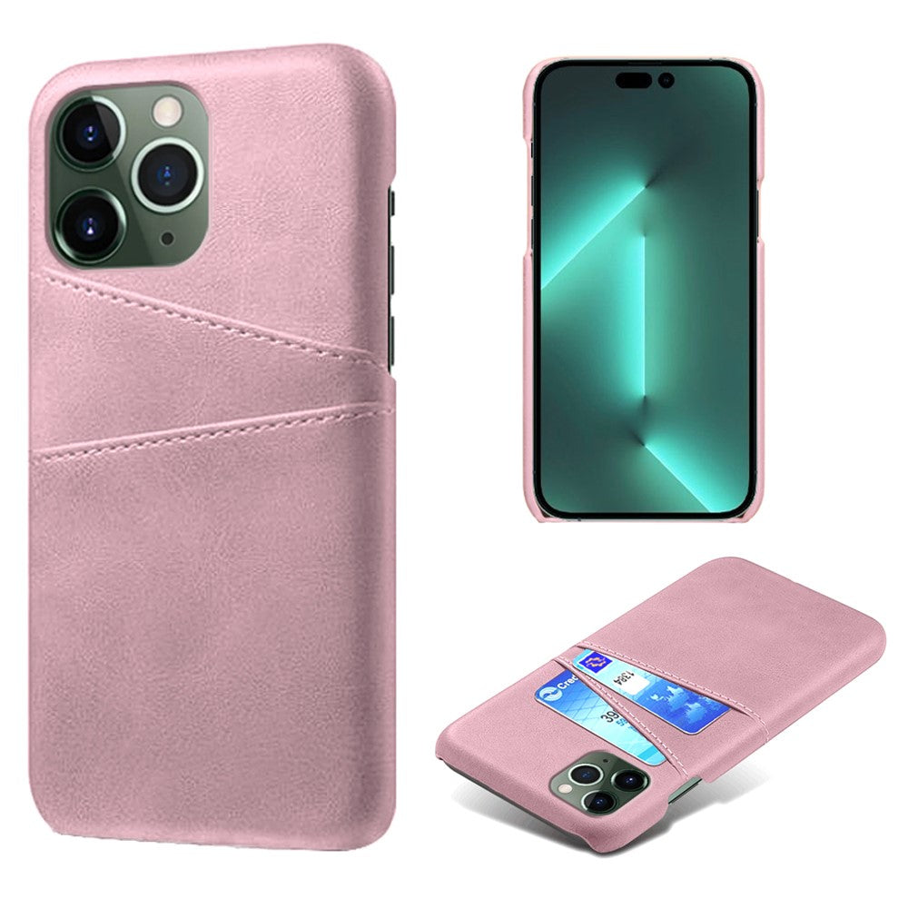 Phone Case for iPhone 14 Pro Max 6.7 inch Two Card Slots Scratch-resistant Drop-proof PU Leather Coated Hard PC Cover
