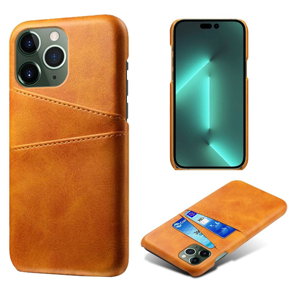 Phone Case for iPhone 14 Pro Max 6.7 inch Two Card Slots Scratch-resistant Drop-proof PU Leather Coated Hard PC Cover