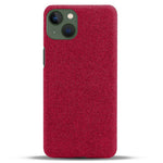 For iPhone 14 Plus 6.7 inch Solid Color Hard PC+Cloth Incomplete Coverage Design Phone Case Cover